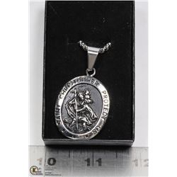SAINT CHRISTOPHER PENDANT WITH 23 INCH