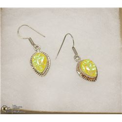 AUSTRALIAN FIRE OPAL GEMSTONE EARRINGS  .925
