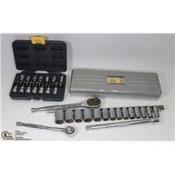 BOX OF RACHETS AND SOCKETS