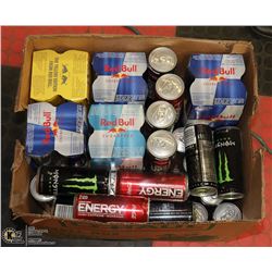BOX OF ENERGY DRINKS