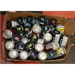 BOX OF ENERGY DRINKS AND POP (LARGE CANS)