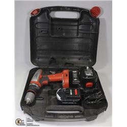 BLACK & DECKER 12 VOLT CORDLESS DRILL, COMES WITH