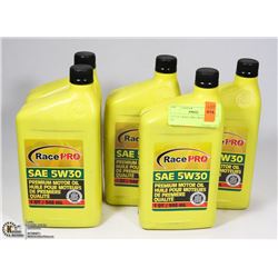 LOT OF 5 RACE PRO 5W / 30 MOTOR OIL