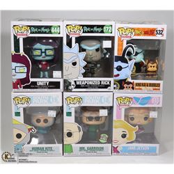 LOT OF 6 FUNKO POP COLLECTIBLES