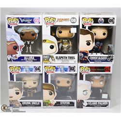 LOT OF 6 FUNKO POP COLLECTIBLES