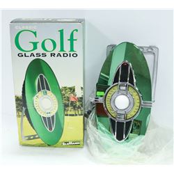 VINTAGE 2000 TELEMANIA CLASSIC GOLF GLASS RADIO