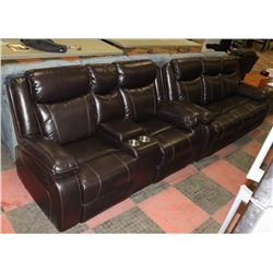 NEW SALEM BLACK LEATHERAIRE RECLINING DROP DOWN