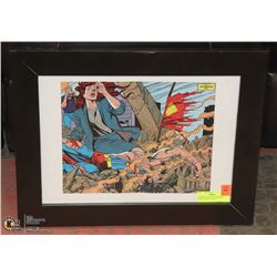 FRAMED DEATH OF SUPERMAN COMIC COVER   19"X15''
