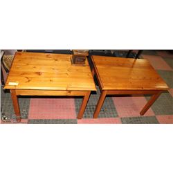 PAIR OF PINE END TABLES  28" X 20"