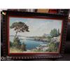 Image 1 : LARGE VINTAGE WOOD FRAMED OIL ON