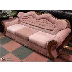 VINTAGE SALMON CAMEL BACK SOFA