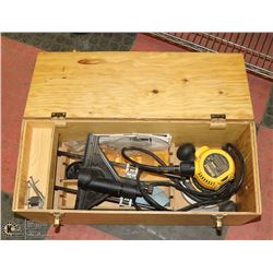 DEWALT ROUTER IN WOODEN BOX