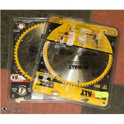 LOT OF TWO 12" DEWALTS FINE FINISH SAW BLADES