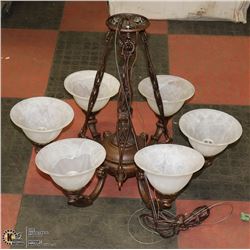 LEVICO MEDIUM  6 SHADE FROSTED GLASS ORNATE