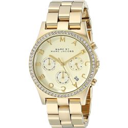 NEW MARC BY MARC JACOBS 3-CHRONO GOLD PLATED $375