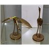 Image 1 : PAIR OF BRASS CRANE ORNAMENTS