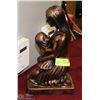Image 1 : MOTHER AND CHILD BRONZE TONE STATUE