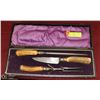 Image 1 : ANTIQUE BONE HANDLED CARVING SET, MADE IN ENGLAND