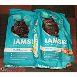 TWO 16LB BAGS OF IAMS CHICKEN AND TURKEY CAT FOOD