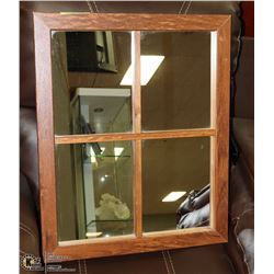 WINDOW PANE WOOD FRAMED MIRROR