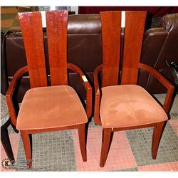 PAIR OF NEW DINING CHAIRS RED WITH SOME MARKS