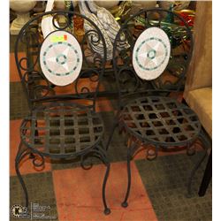 2 OUTDOOR METAL DECORATIVE ACCENT CHAIRS