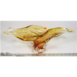 GLASS ART SCULPTURE 17.5" WIDE