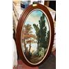 Image 1 : VINTAGE LARGE OVAL DARK WOOD FRAMED