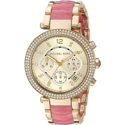 NEW MICHAEL KORS PINK/GOLD 39MM PARKER MSRP $401