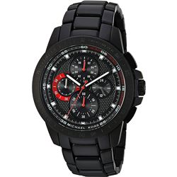 NEW MICHAEL KORS TRIPLE CHRONO BLACK DIAL MSRP$440