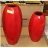 Image 1 : 20" & 15" TALL RED VASES RETAILS $110(TAGS ON)