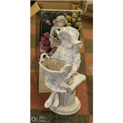 DECORATIVE GARDEN / PATIO GIRL STATUE HAND PAINTED