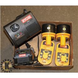 RYOBI 18v BATTERIES AND CHARGERS