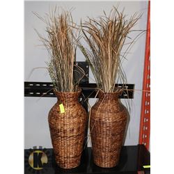 LOT OF 2 DECORATIVE WICKER BASKETS