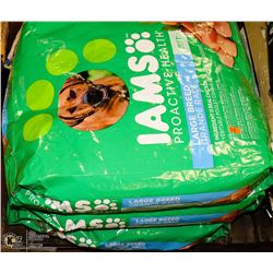 THREE 18.1KG BAGS OF IAMS CHICKEN DOG FOOD