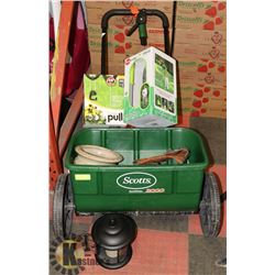 FERTILIZER SPREADER LIKE NEW WITH WEEDBLASTER