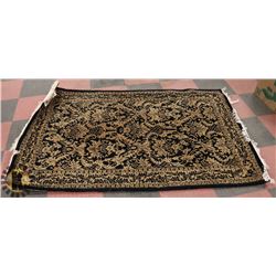 TAN / BLACK PAISLEY PATTERN RUG 5' X 8'