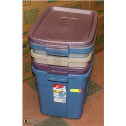 BUNDLE OF 4 RUBBERMAID ROUGHNECK STORAGE BINS
