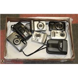CAMERAS- 6 ASSORTED- CANON, RICOH, VIVITAR, KODAK,