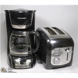 BLACK & DECKER COFFEE MAKER & 2 SLICE EXTRA WIDE
