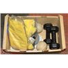 Image 1 : BOX WITH HAND WEIGHTS, BASEBALLS & MORE