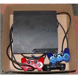 PLAYSTATION 3 CONSOLE W/3 CONTROLLERS &