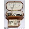 Image 1 : BROWN WOOD JEWELLERY BOX WITH