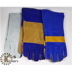 LOT WITH 3 NEW PAIRS OF WELDING GLOVES