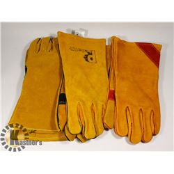 LOT WITH 3 NEW PAIRS OF WELDING GLOVES