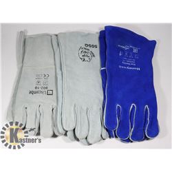 LOT WITH 3 NEW PAIRS OF WELDING GLOVES