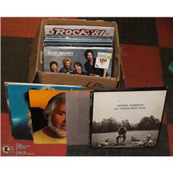 BOX OF LP RECORDS INCLUDING : GEORGE HARRISON