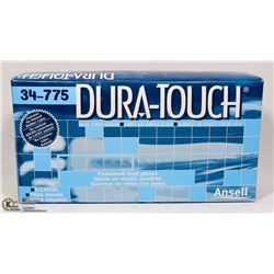 BOX OF ANSELL DURA-TOUCH POWDERED VINYL GLOVES