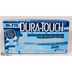 BOX OF ANSELL DURA-TOUCH POWDERED VINYL GLOVES