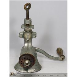ANTIQUE HAND CRANK MEAT GRINDER